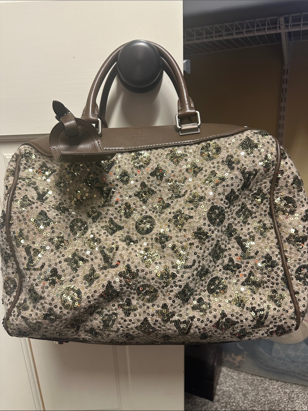Louis Vuitton Sequined Monogram Satchel